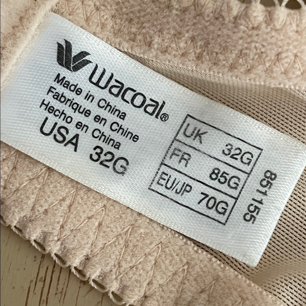 Wacoal 851155 Seduction Demi Underwire Bra Size 32G cream tan  Lace Discontinued - Picture 10 of 10